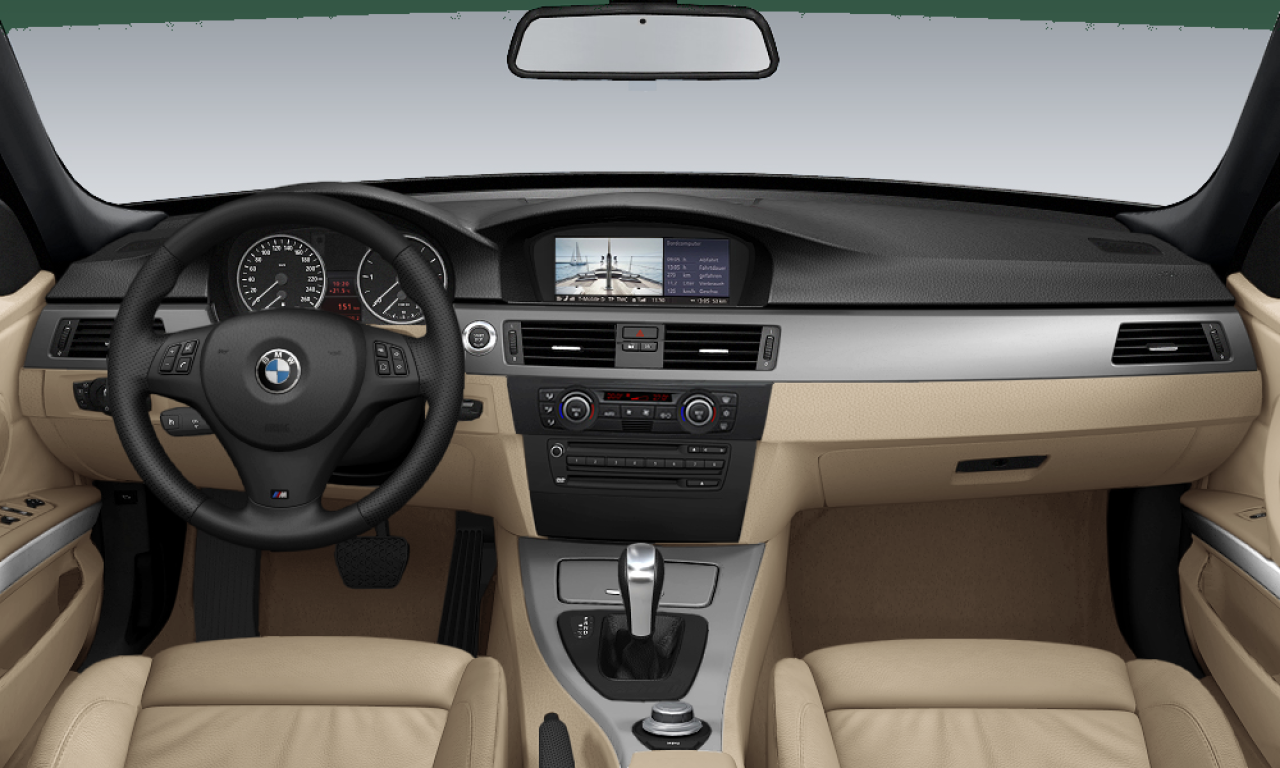 Interior of BMW 323i (E90), VIN WBAVB56000NK84797