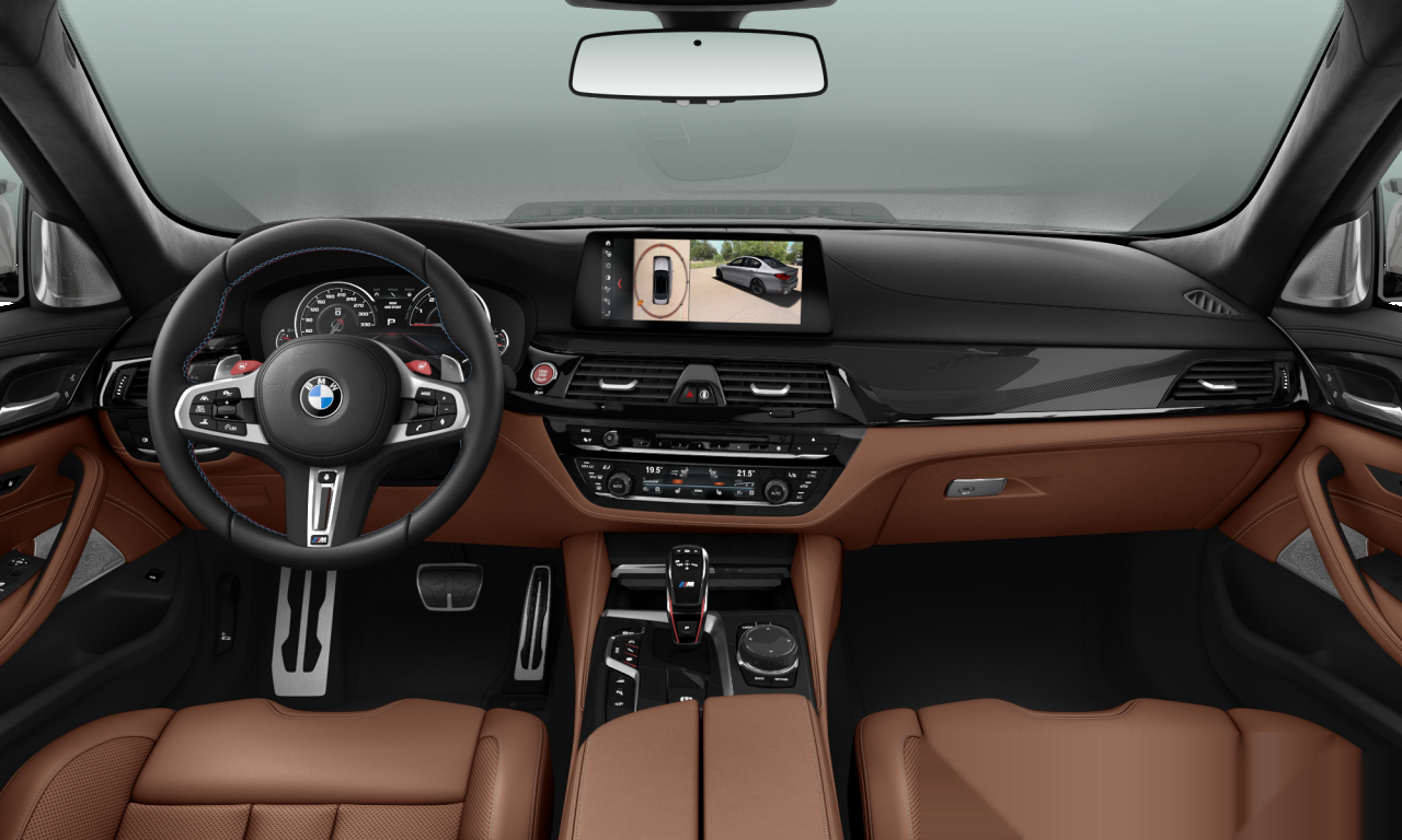 Interior of BMW M5 (F90), VIN WBSJF0C53KB447349