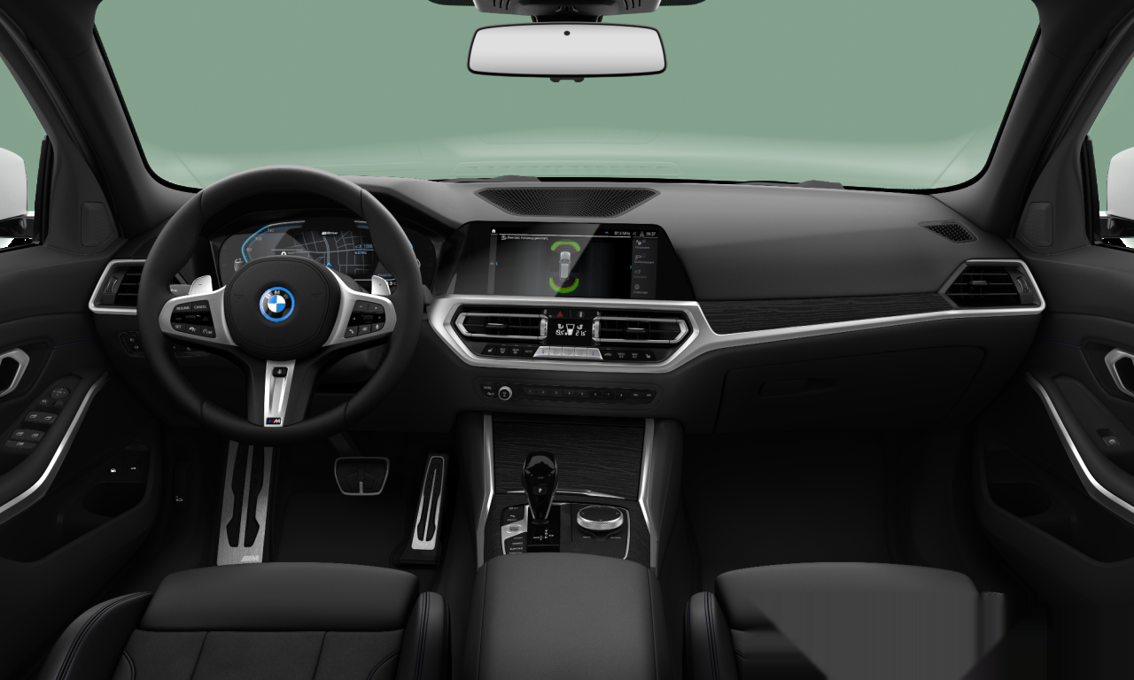 Interior of 2021 BMW 330e (G21), VIN WBA6N3105NFL64475