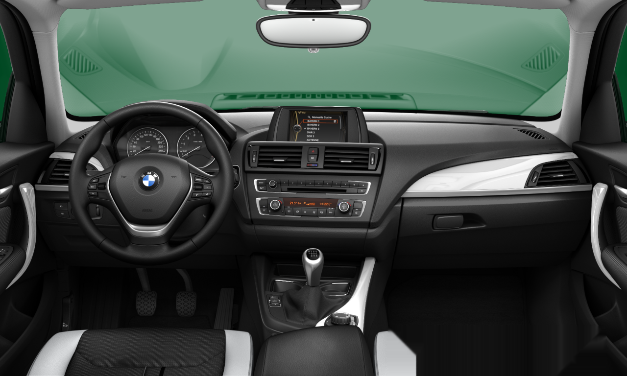 Interior of BMW 118i (F20), VIN WBA1A31050E607593