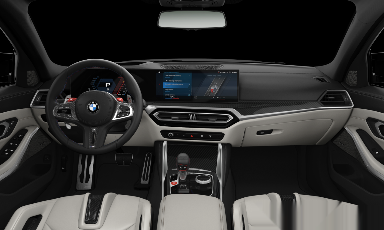 Interior of 2022 BMW M3 Competition M xDrive (G80), VIN WBS43AY07PFN86456