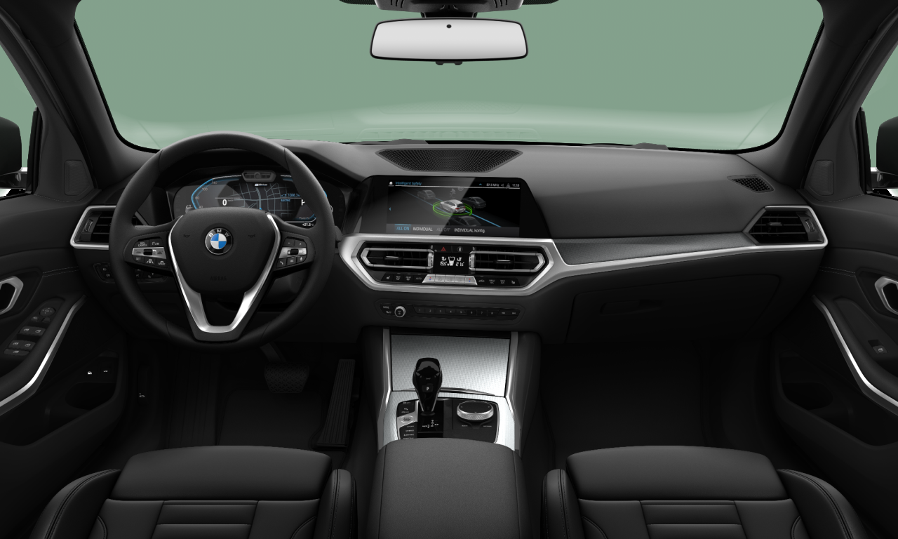 Interior of BMW 330e (G21), VIN WBA6N31060FK43351