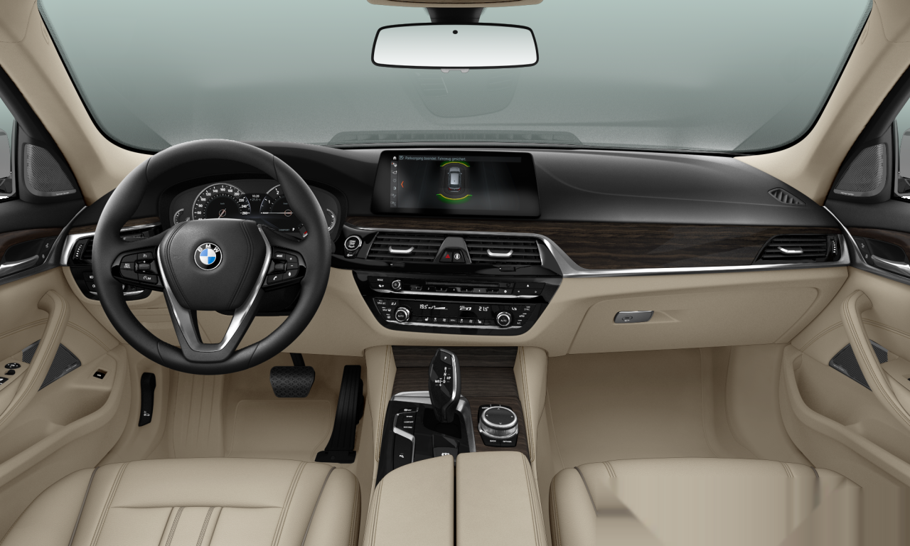 Interior of 2018 BMW 520i (G31), VIN WBAJT91080BJ24436