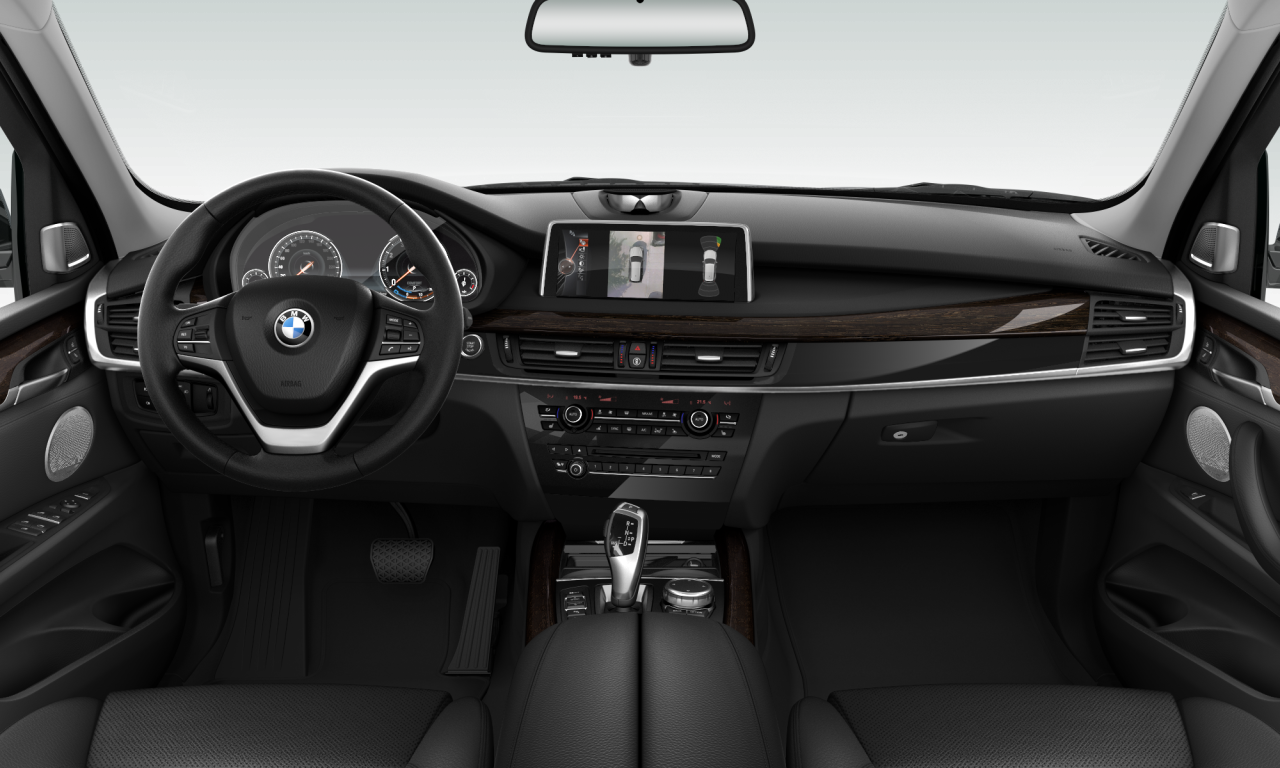 Interior of BMW X5 xDrive50i (F15), VIN 5UXKR6C56F0J74624