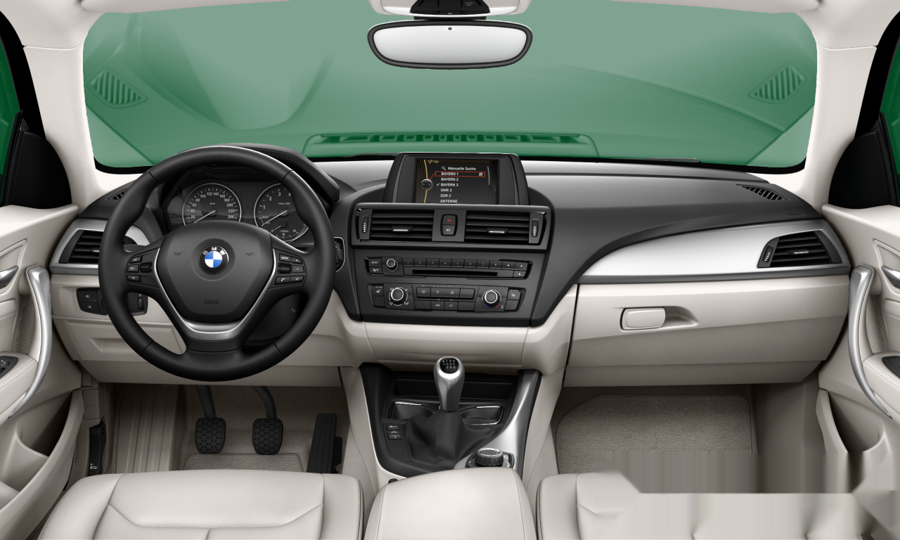Interior of BMW 116i (F21), VIN WBA1D11080E998539