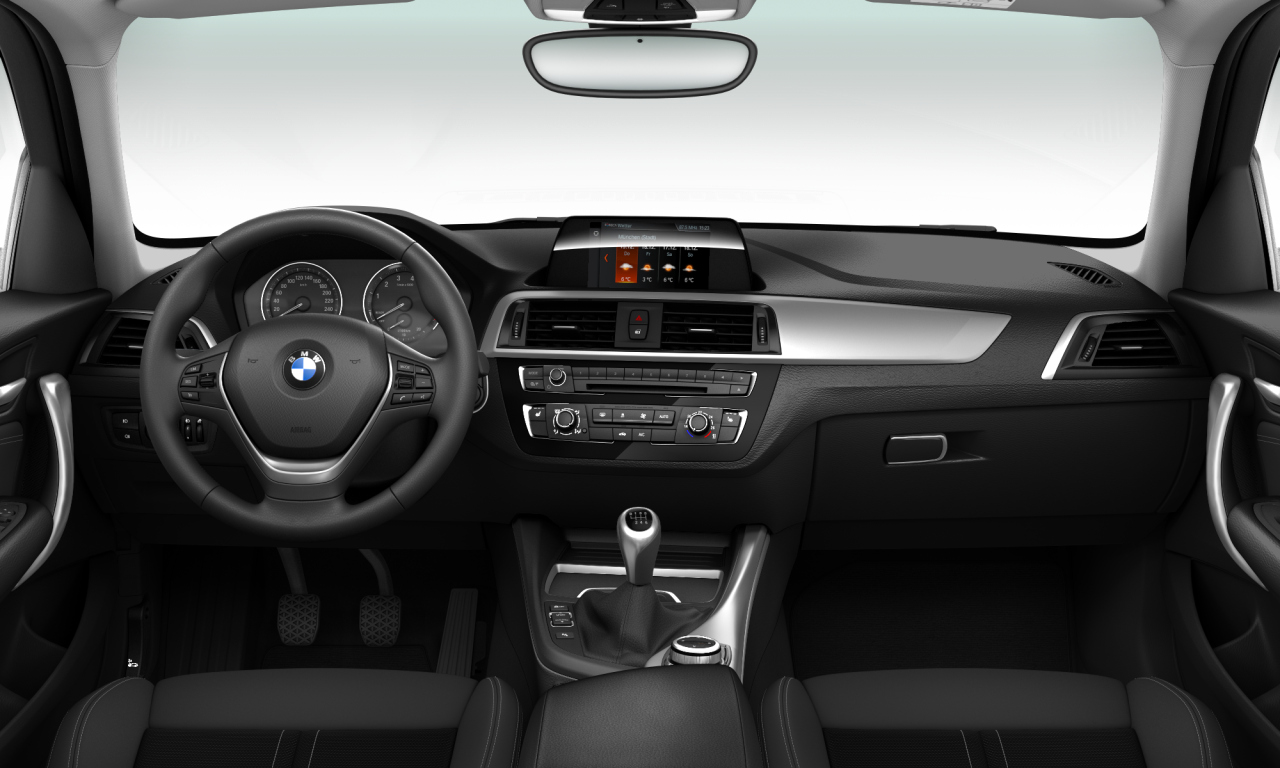 Interior of 2018 BMW 118i (F20 (MUE)), VIN WBA1R510107B38384