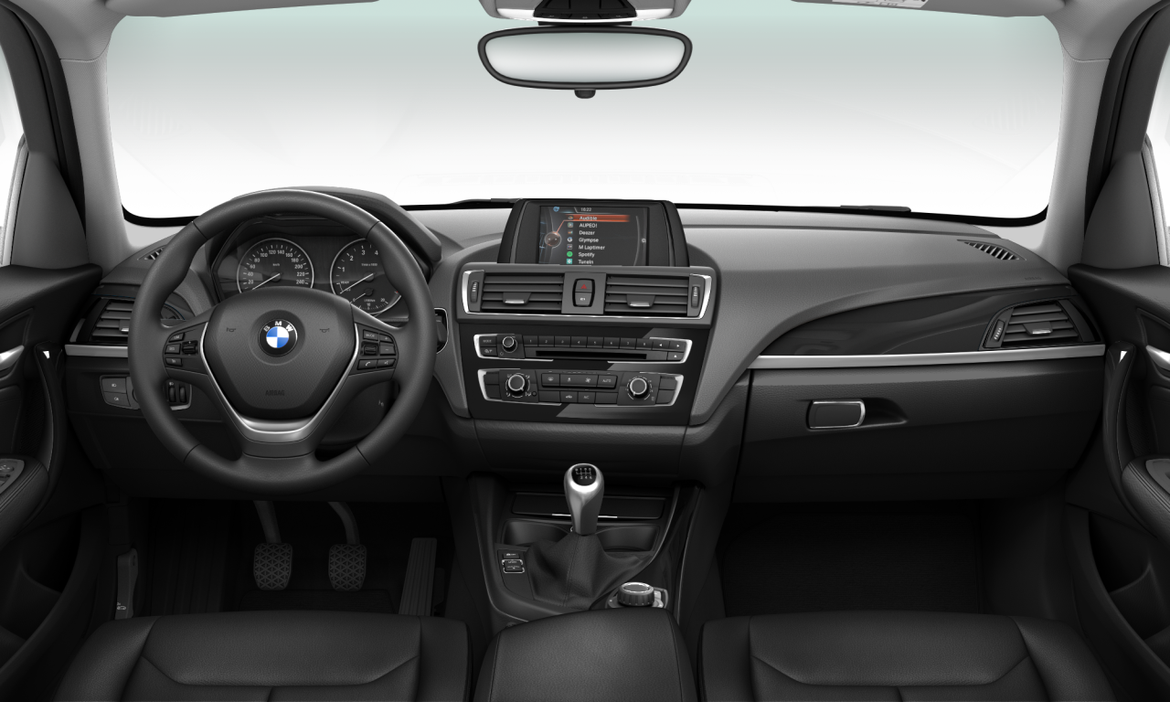 Interior of BMW 118i (F20 (MUE)), VIN WBA1R5101HV990478