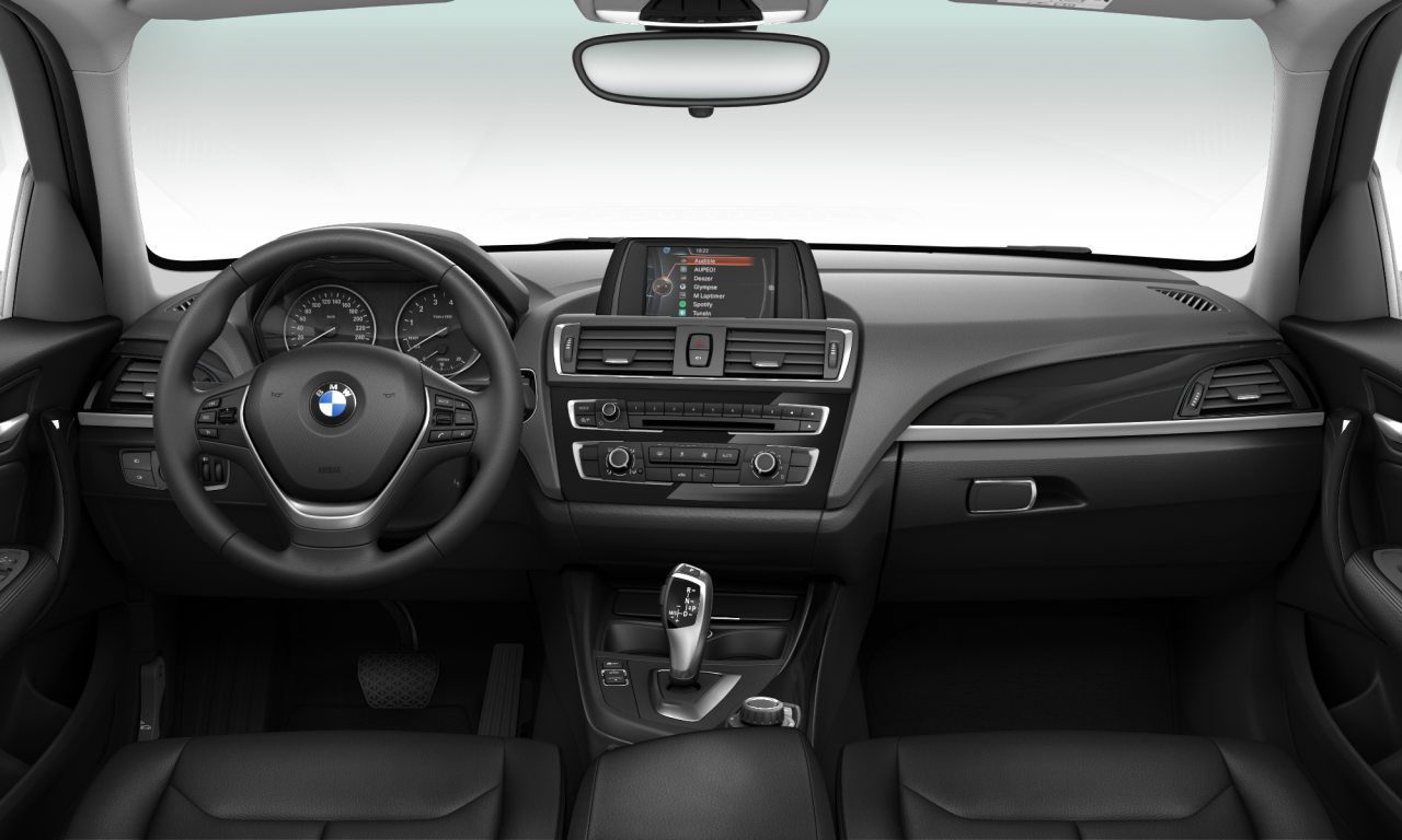 Interior of BMW 118i (F20 (MUE)), VIN WBA1R5105HV915251