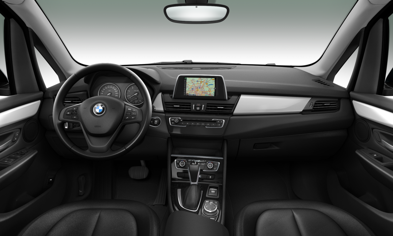 Interior of BMW 216d (F45), VIN WBA2B31080V858030