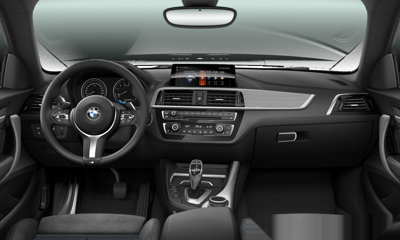 Interior of BMW 230i (F22 (MUE)), VIN WBA2H71010VA14680