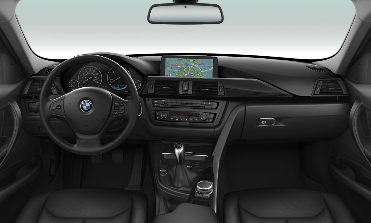 Interior of BMW 328i xDrive (F30), VIN WBA3B5C51DF594061