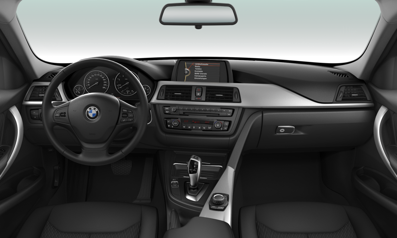 Interior of BMW 318d (F30), VIN WBA3D11050J850056