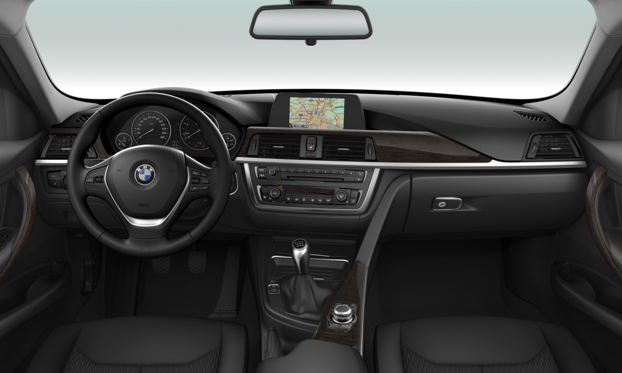 Interior of BMW 320d (F30), VIN WBA3D31090F305203