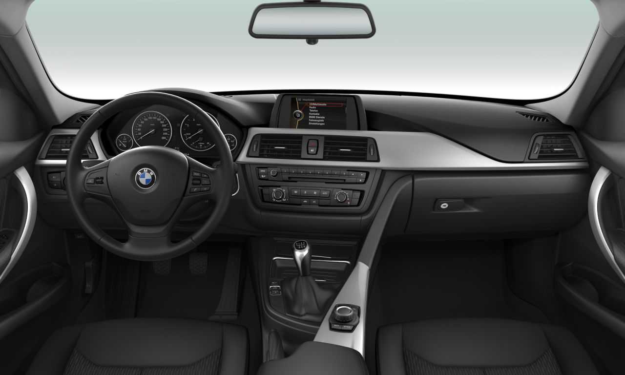 Interior of 2012 BMW 316d (F30), VIN WBA3D91080F401259