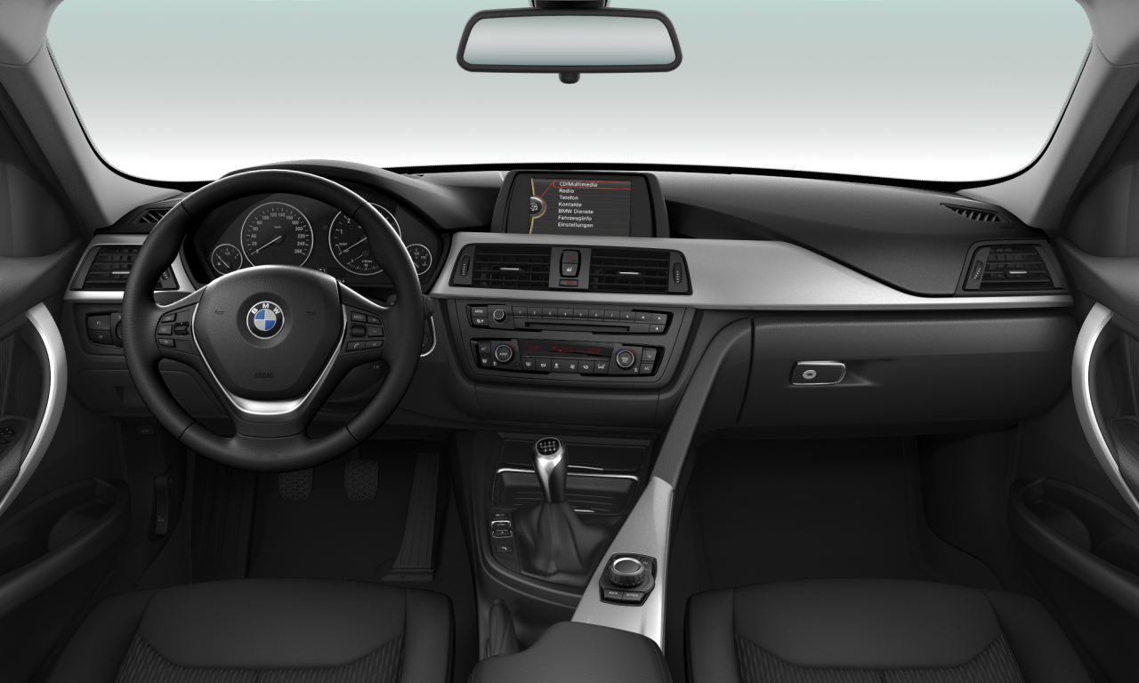 Interior of 2014 BMW 328i xDrive (F31), VIN WBA3H51060F279322