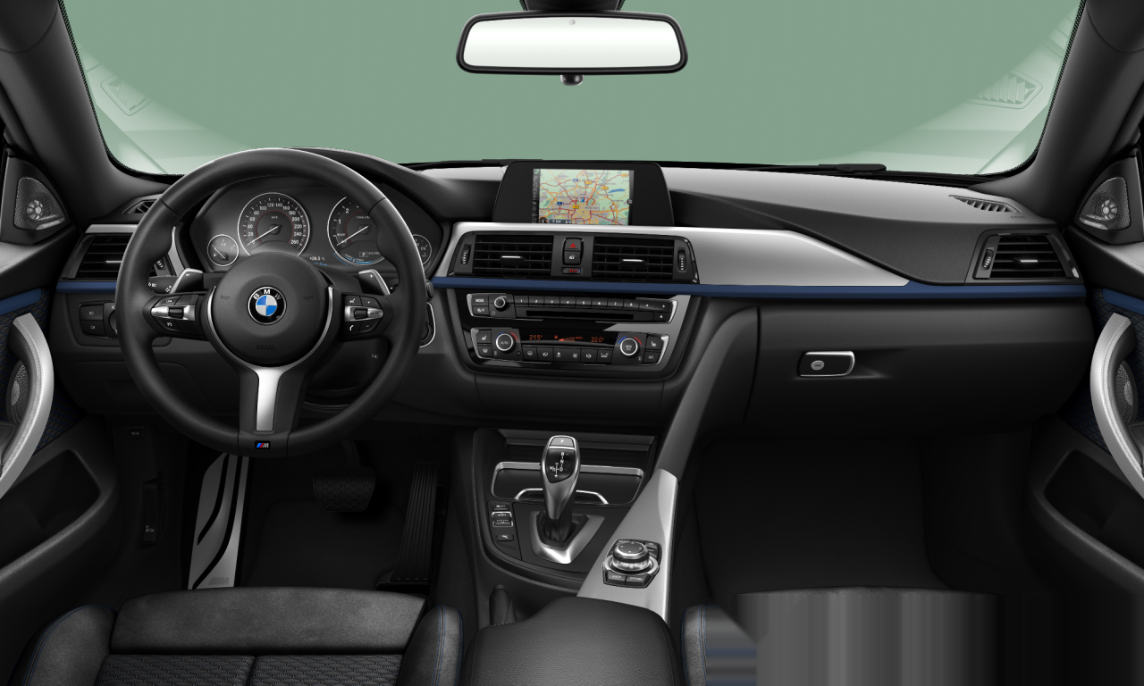 Interior of 2016 BMW 430i xDrive (F36), VIN WBA4E110X0G185251