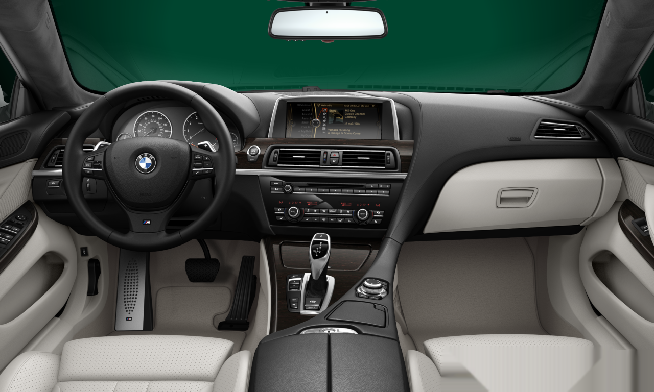 Interior of BMW 650i (F06), VIN WBA6B2C51DD128301