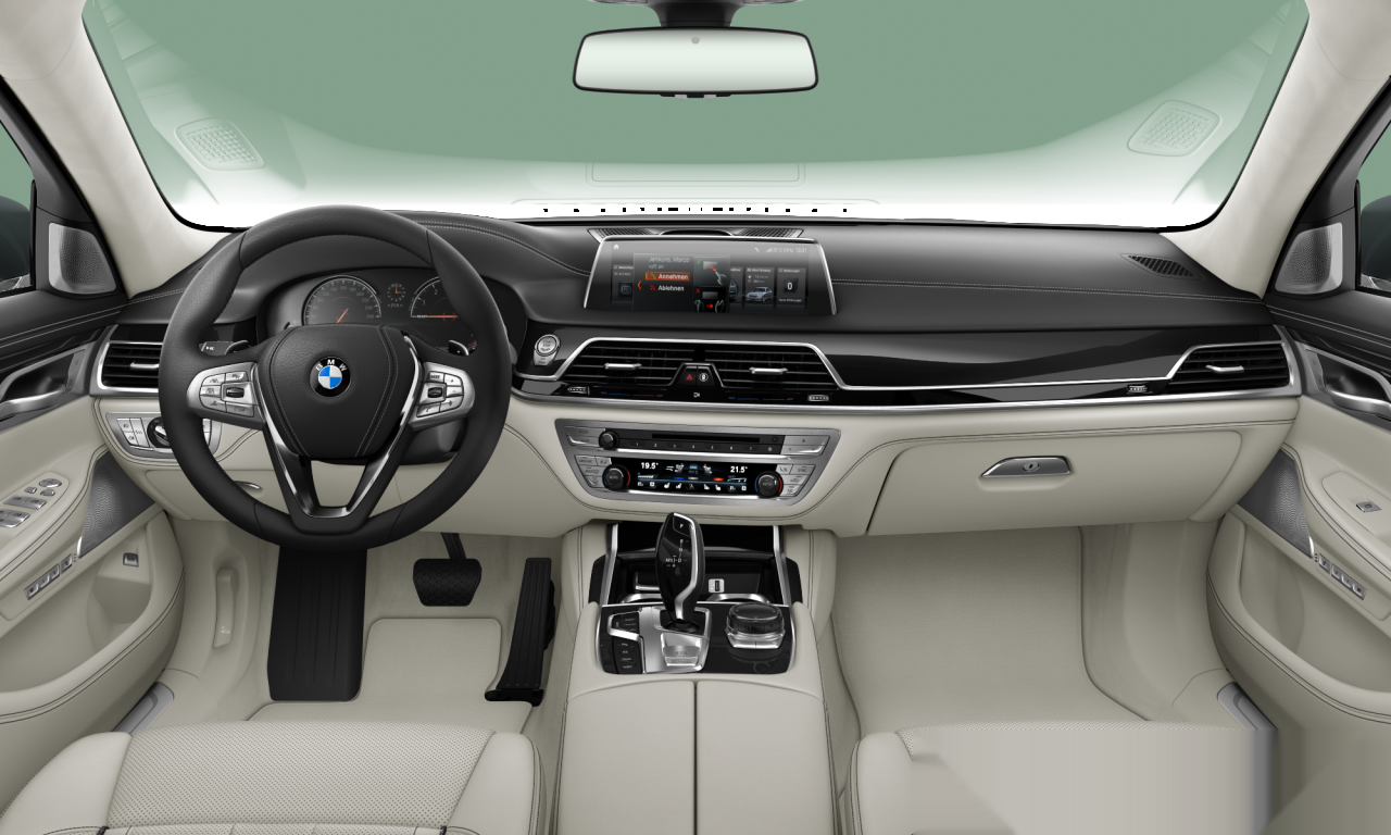 Interior of BMW 750i xDrive (G11), VIN WBA7B01080G945208