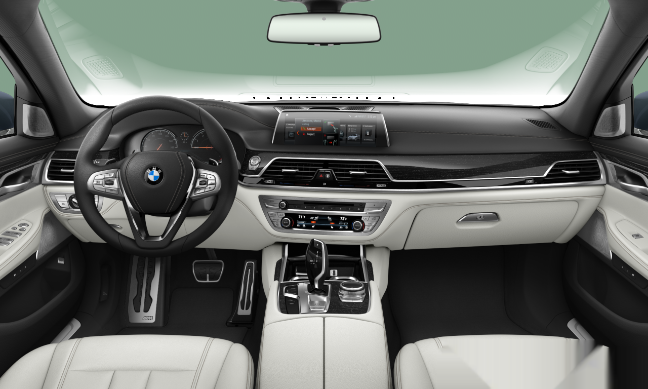 Interior of BMW 740Li (G12), VIN WBA7E2C59KB218414