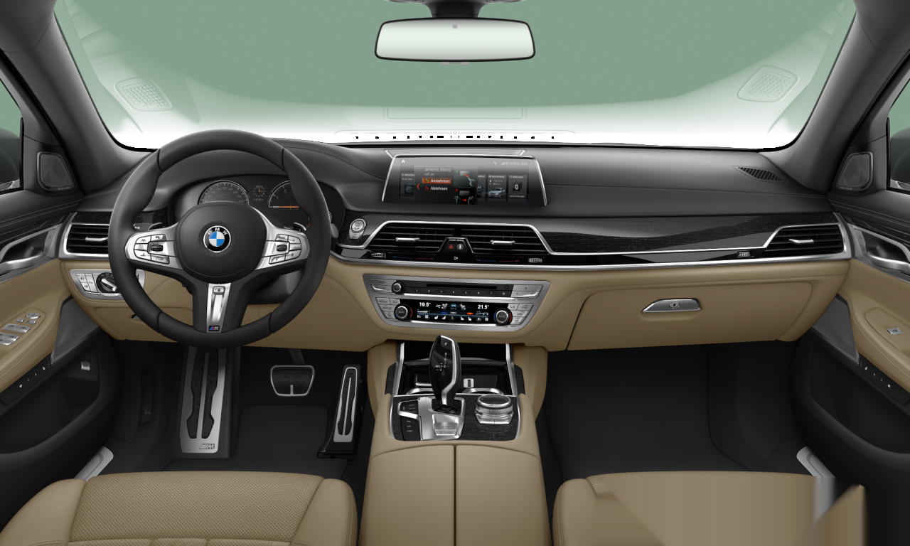 Interior of BMW 750Li (G12), VIN WBA7F020X0GL98767