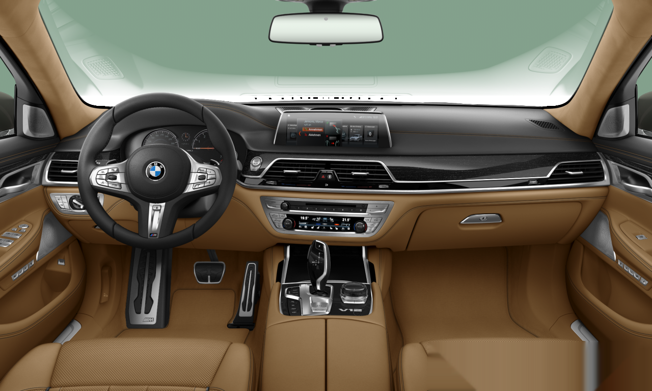 Interior of BMW M760Li xDrive (G12), VIN WBA7H6C58JG614740