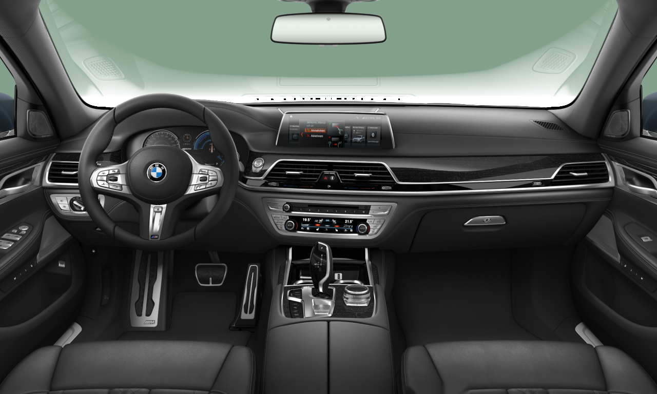Interior of 2018 BMW 740Le xDrive iPerformance (G12), VIN WBA7J22020B219189