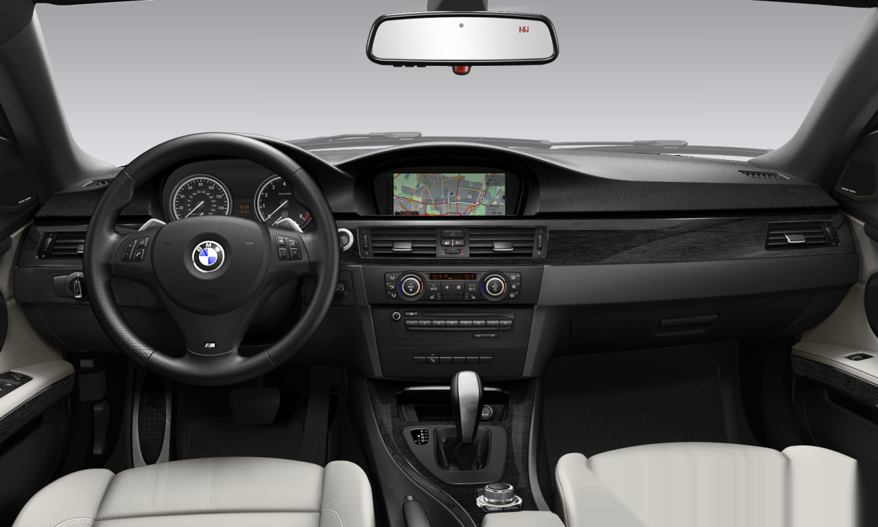 Interior of BMW 335i (E93 (MUE)), VIN WBADX7C55DE745961