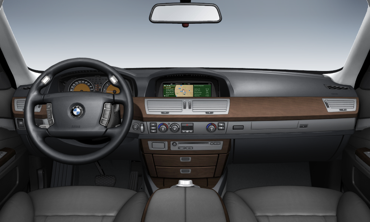 Interior of BMW 730d (E65), VIN WBAHM21090DS70562