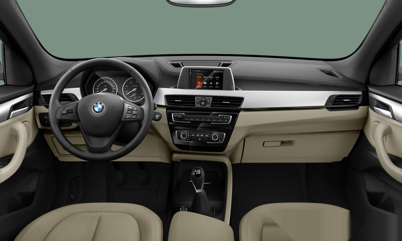 Interior of 2018 BMW X1 sDrive18d (F48), VIN WBAHT710803D88773