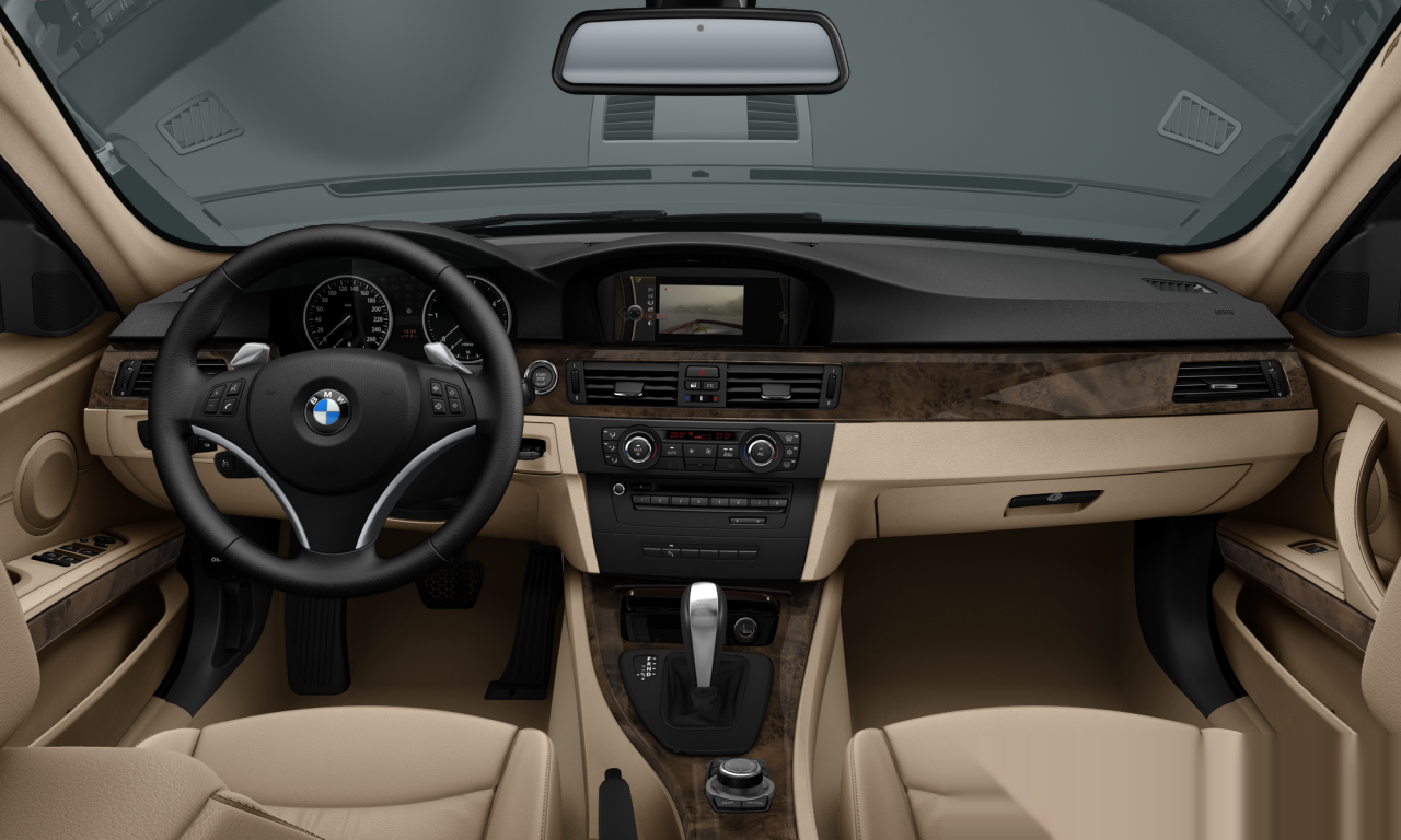 Interior of BMW 335i (E90 (MUE)), VIN WBAPM76080NH81923