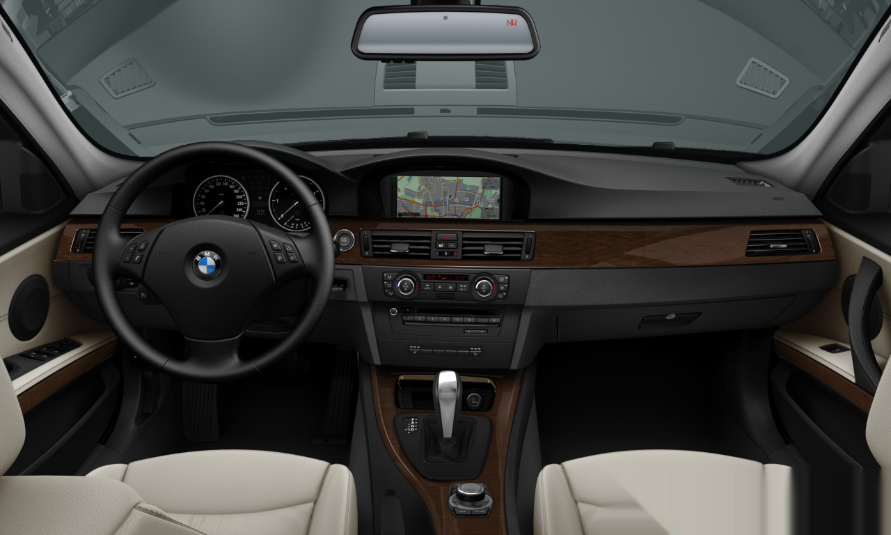 Interior of BMW 335i (E90 (MUE)), VIN WBAPM77579NL86930