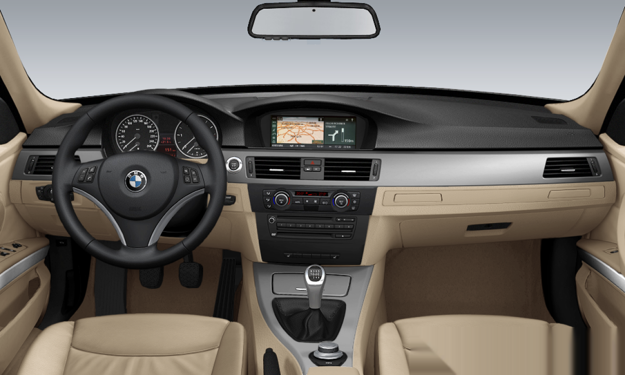 Interior of BMW 325i (E90), VIN WBAVB11010KT57080