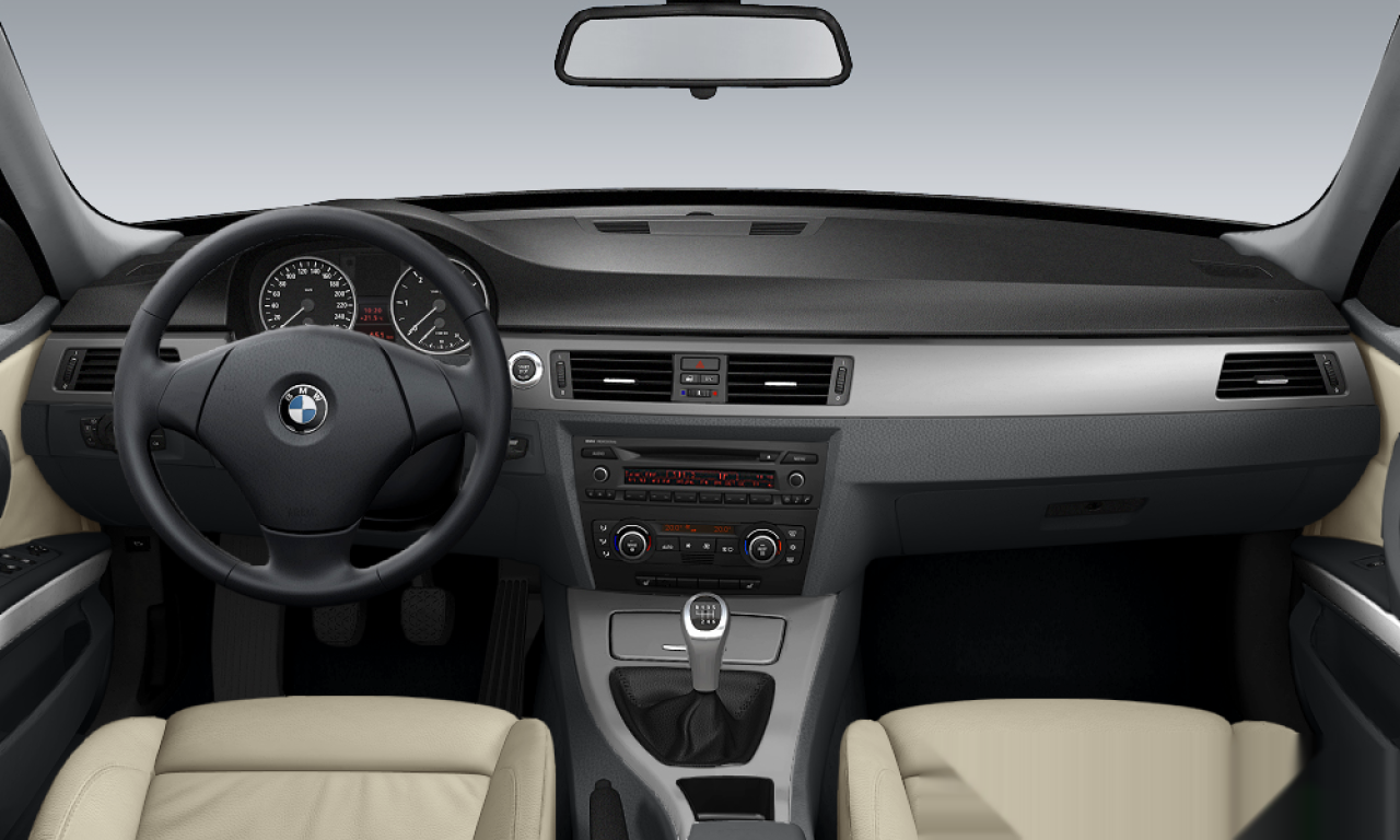 Interior of BMW 325i (E90), VIN WBAVB110X0KT56512