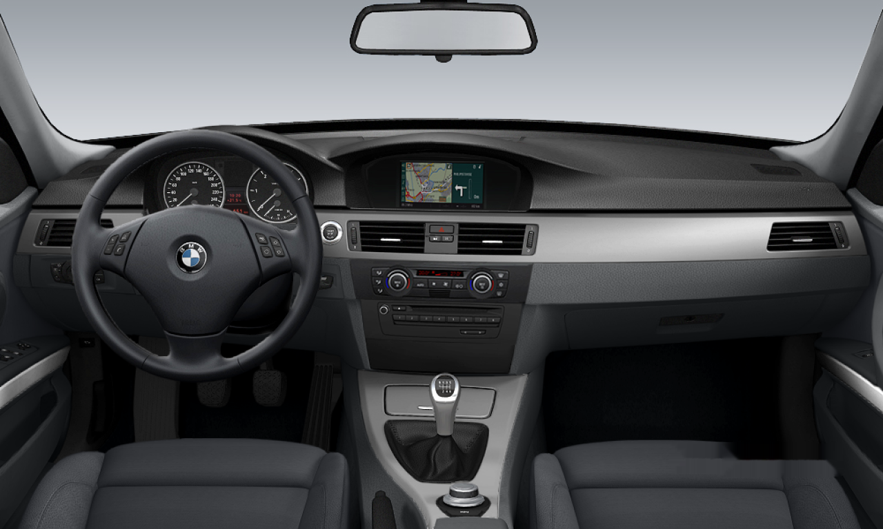 Interior of BMW 330i (E90), VIN WBAVB31080PP95187