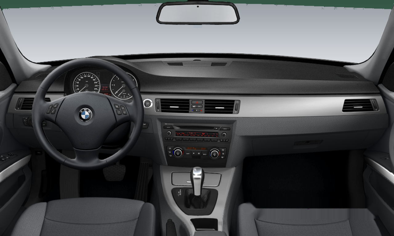 Interior of BMW 323i (E90), VIN WBAVB56070ND27891