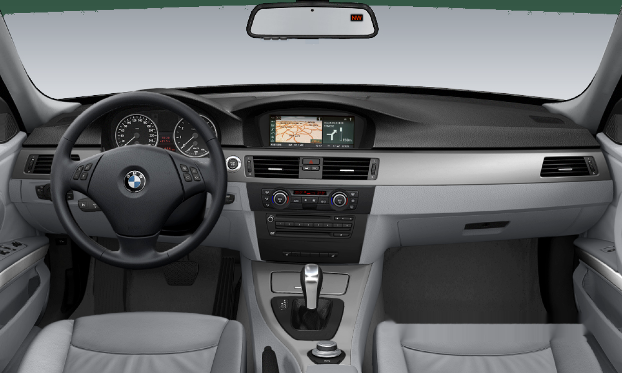 Interior of BMW 335i (E90), VIN WBAVB73577KY61171