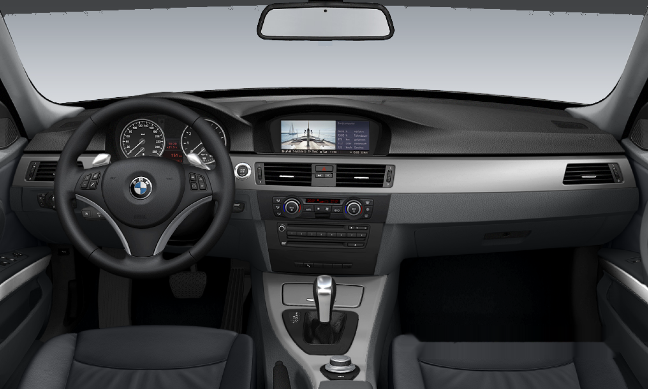Interior of BMW 335i (E90), VIN WBAVB76060NE96537