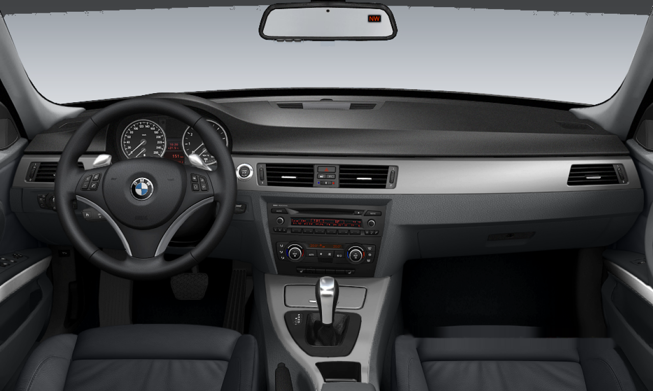 Interior of BMW 335i (E90), VIN WBAVB77528NM06366