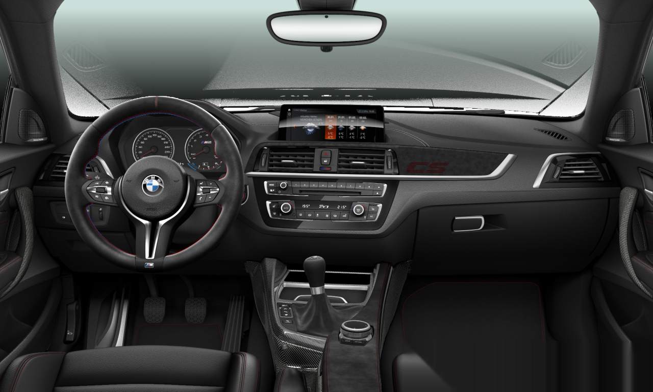 Interior of BMW M2 CS (F87 (MUE)), VIN WBS1J320307G68166
