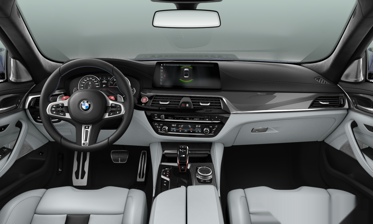 Interior of BMW M5 (F90), VIN WBSJF01020G965623