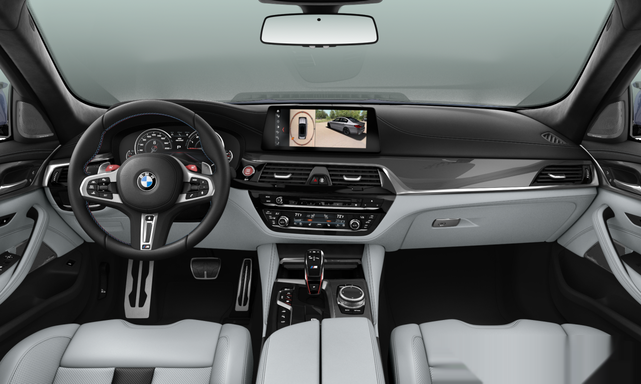 Interior of BMW M5 (F90), VIN WBSJF0C58KB284746