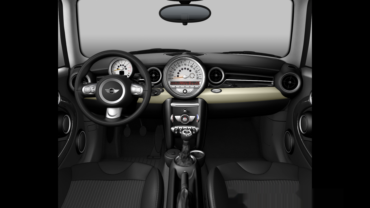 Interior of BMW MINI One (R55), VIN WMWMH31080TW90974
